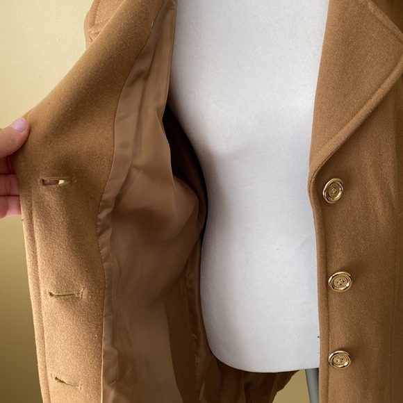 Michael Kors Tan PeaCoat with Gold Buttons - Picture 5 of 7